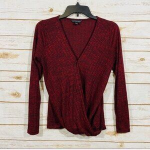 Rock & Republic V-Neck Top Red Black Size XS